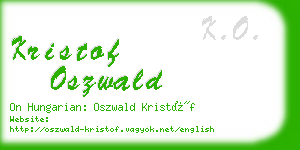 kristof oszwald business card